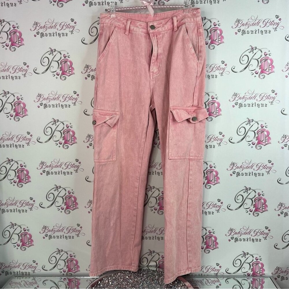 Cider Pants Jeans Denim Light Pink Wash Blush Pink Denim Pants